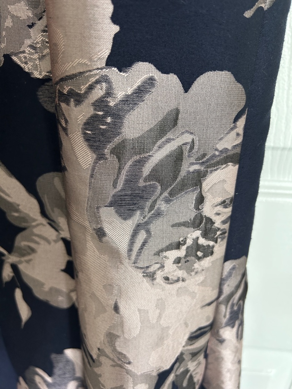 Xscape Navy Maxi Dress with Blush Floral Print - Picture 8 of 9